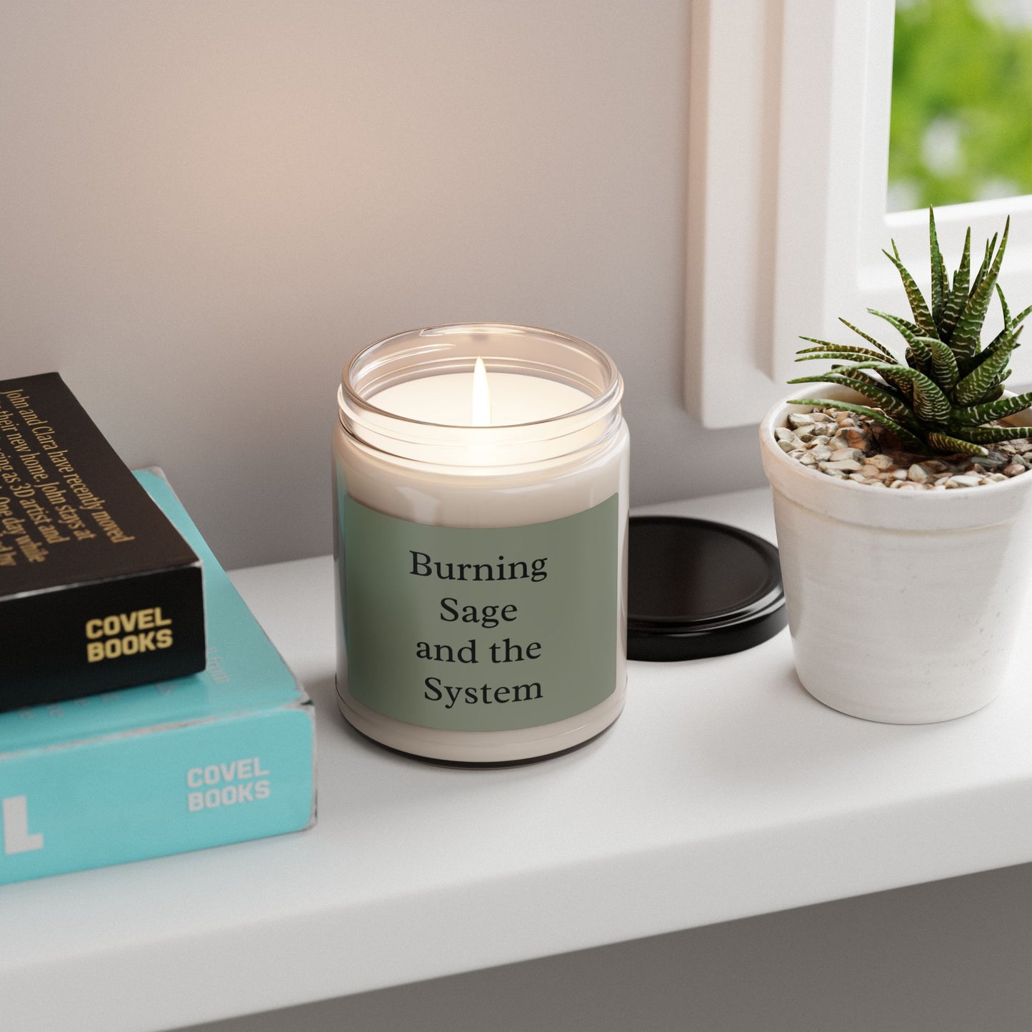 Scented Soy Candle - "Burning Sage and the System" - Eco-Friendly Home Fragrance, Gifts for Relaxation, Aromatherapy, Self-Care