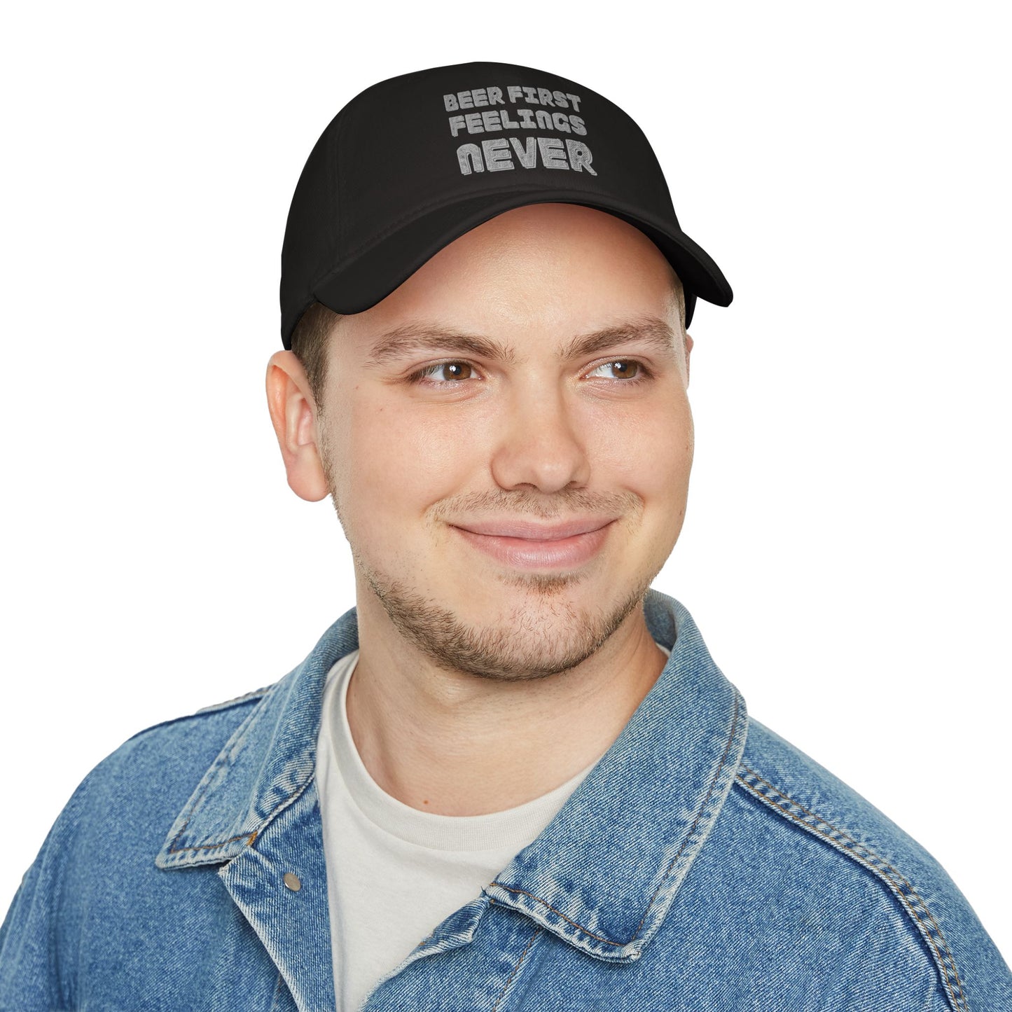 Beer First Feelings Never | Low Profile Baseball Cap for Beer Lovers | Perfect Gift for Birthdays, BBQs, and Parties