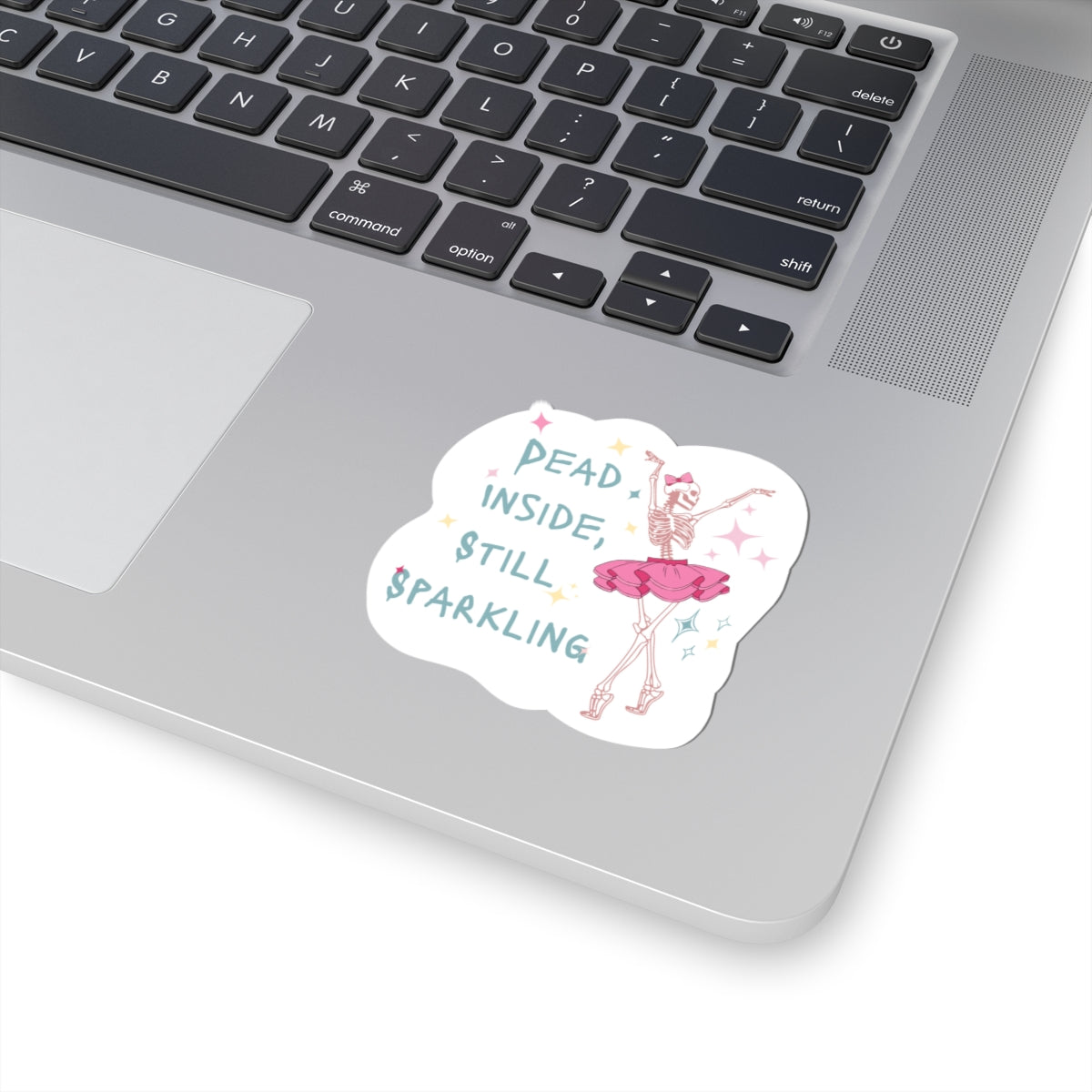 Whimsical Skeleton Stickers - Dead Inside, Still Sparkling - Fun Decor for Laptops, Water Bottles, Journals, Gifts, and More