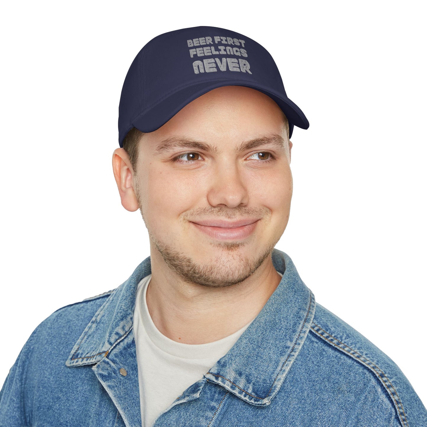 Beer First Feelings Never | Low Profile Baseball Cap for Beer Lovers | Perfect Gift for Birthdays, BBQs, and Parties