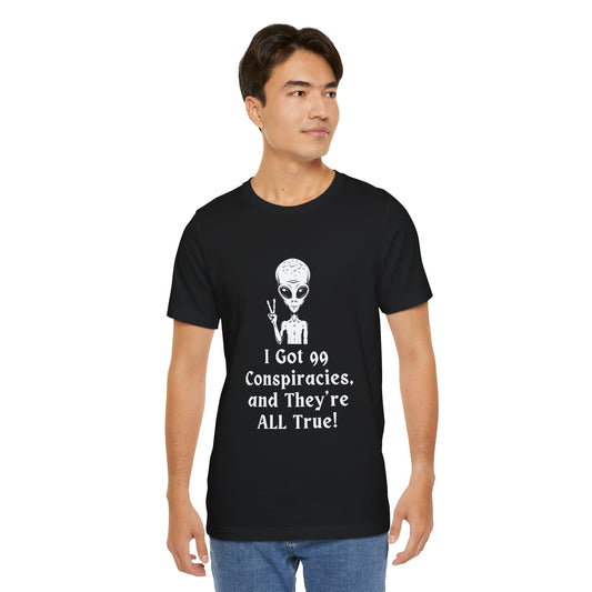 Alien Peace Sign Unisex Tee, Fun T-Shirt for Space Lovers, Sci-fi Themed Casual Wear, Gift for UFO Enthusiasts, Chill Vibe Apparel