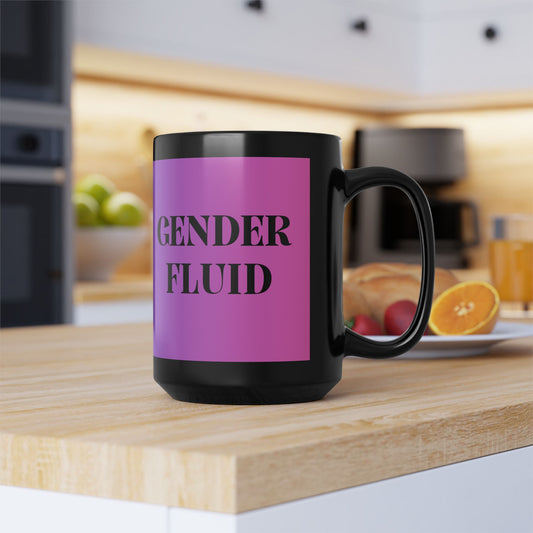 Gender Fluid Black Mug - Perfect for Pride Celebrations, Coffee Lovers, Gift for Friends, LGBTQ+ Awareness, Home Decor