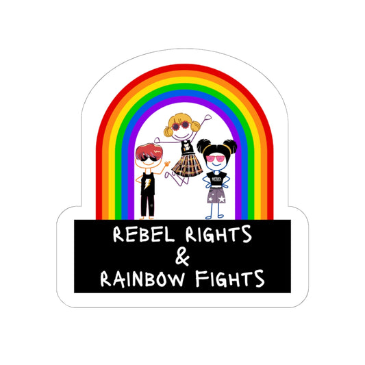 Colorful Rebel Rights Kiss-Cut Stickers | LGBTQ+ Pride Decor, Fun Laptop Stickers, Party Favors, Art for Teens, Gifts
